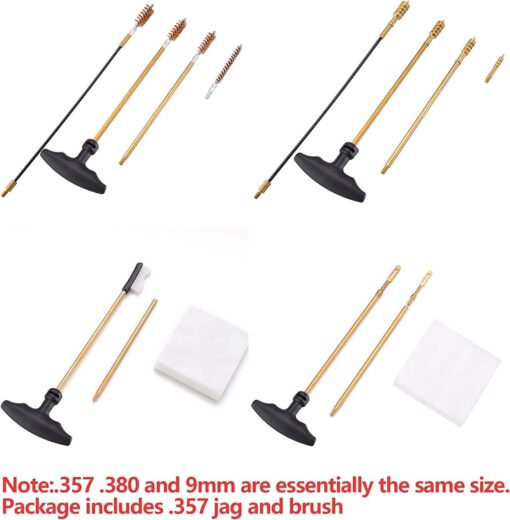 BOOSTEADY Universal Handgun Cleaning kit - Caliber, Brush Jag and Cotton Mops - Image 3